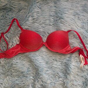 VS PINK Sparkly Red Push-Up Bra ✨